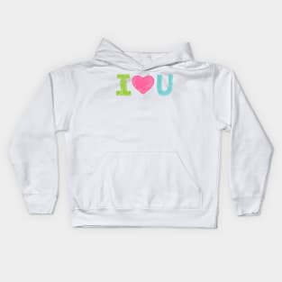 I Love U Chalkboard Drawing Kids Hoodie